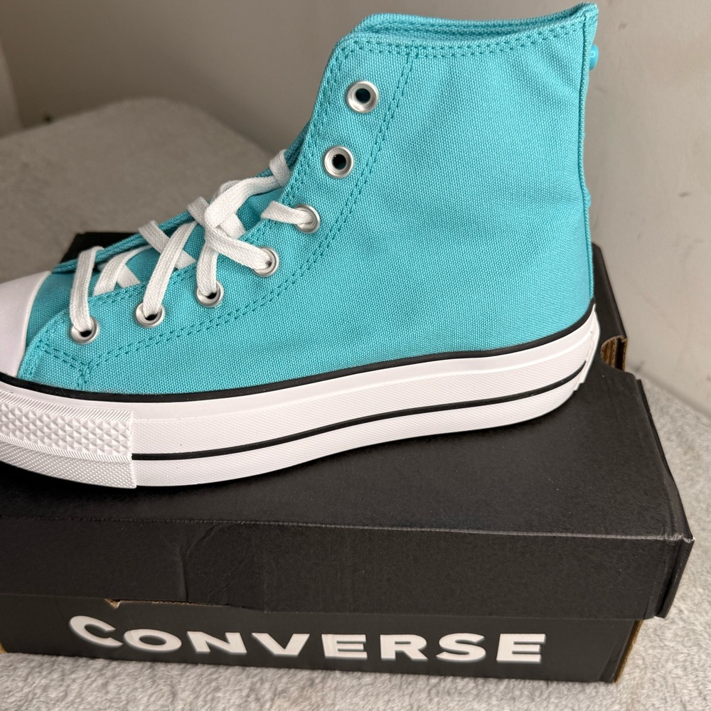 Converse Chuck Taylor All Star Lift Platform Hi Ocean Drip Sneakers Women’s 7 - Picture 6 of 8